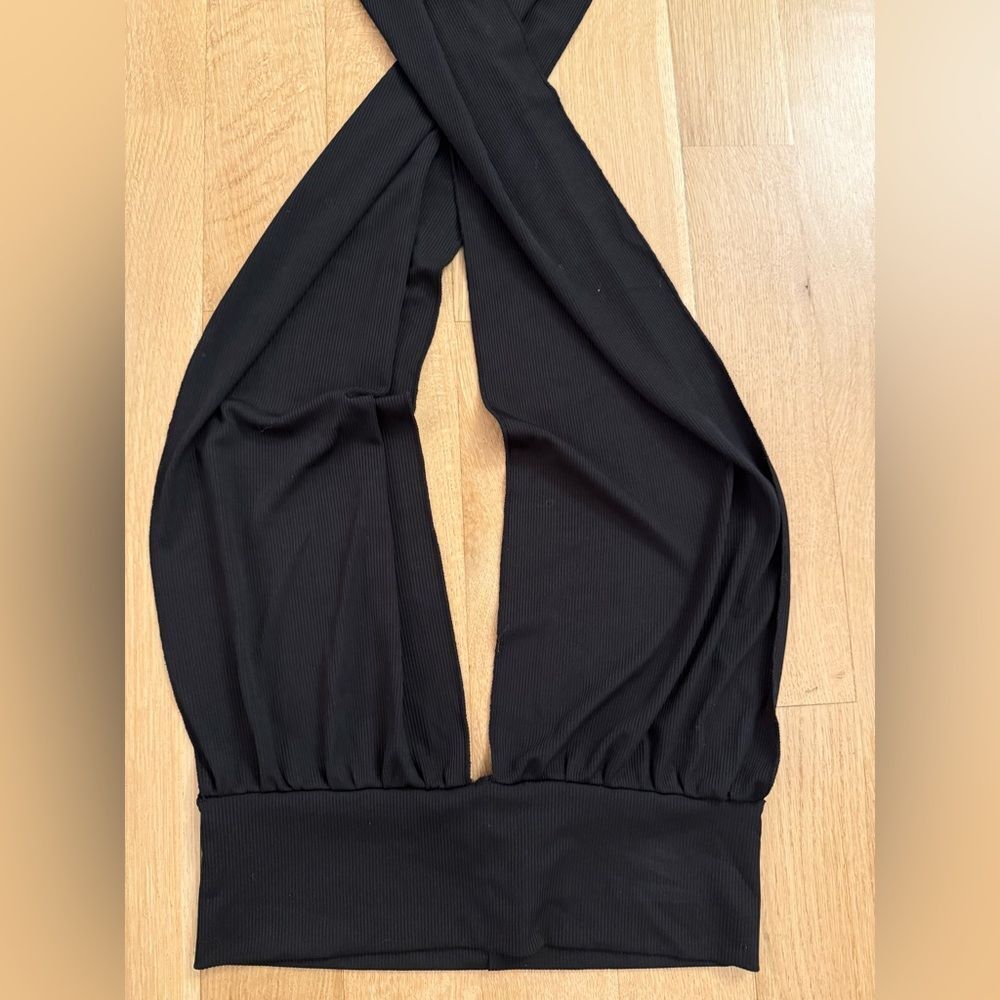 Black Ribbed Top - Picture 2 of 4